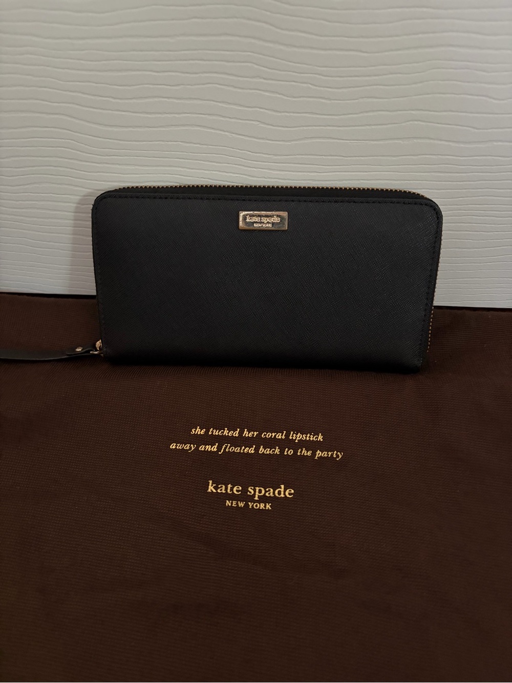 Kate Spade Newbury Lane Neda Black Saffiano Leather Wallet